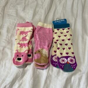 Little Blue House byHatley sock trio of nwt and worn once gripper feet